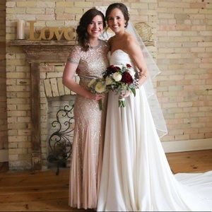 Adrianna Papell Chanpagne Sequined Gown